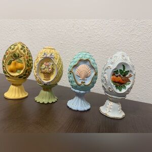 Complete set of four Avon 1994 Season's Treasures Egg Collection, Zapata